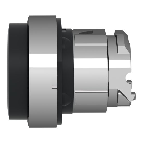 Picture of Push button head, Harmony XB4, metal, projecting, black, 22mm, spring return, unmarked
