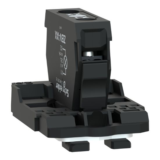 Picture of Light block with body fixing collar, Harmony XB5, plastic, for BA9s bulb, lt 250V