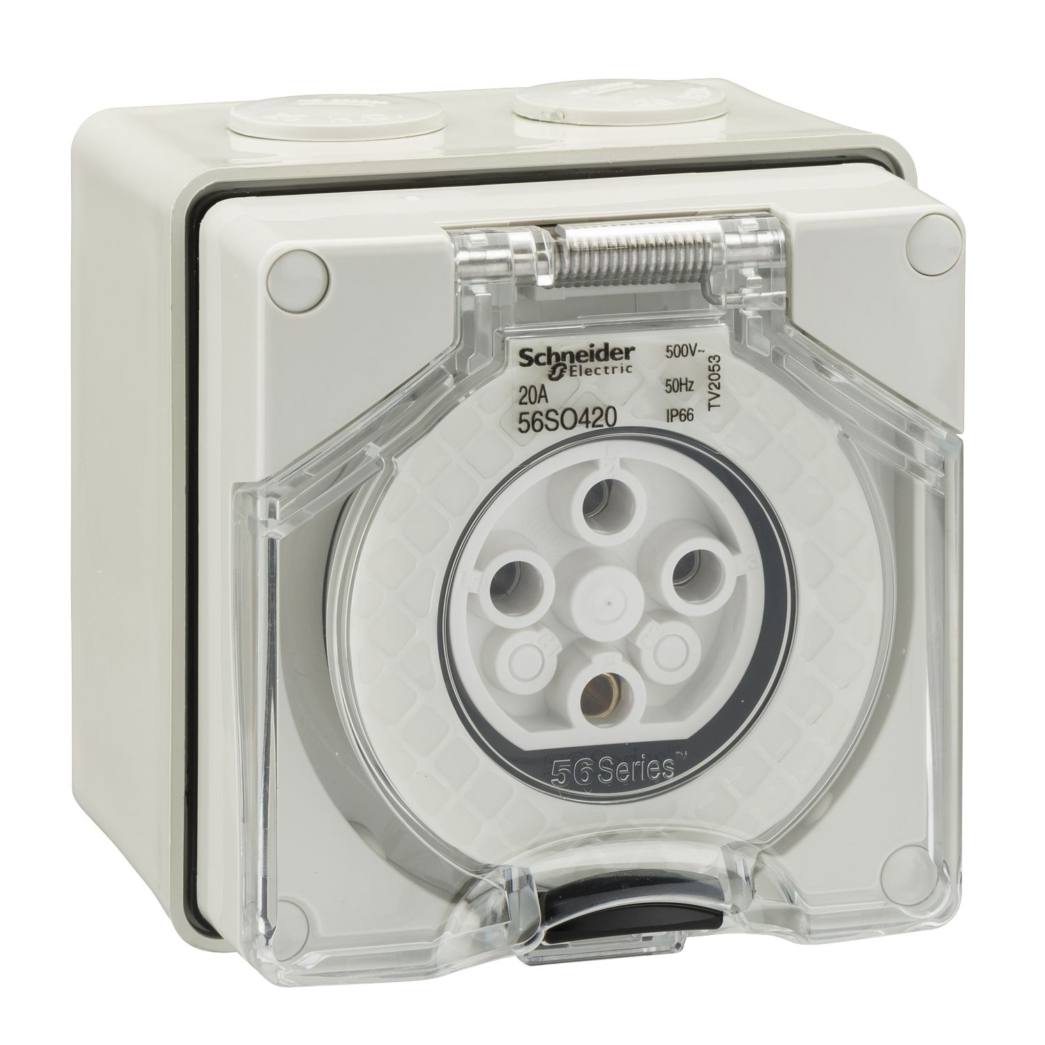 Picture of Surface Socket, Clipsal - 56 Series, IP66, 500V 20A - 4 Round Pins