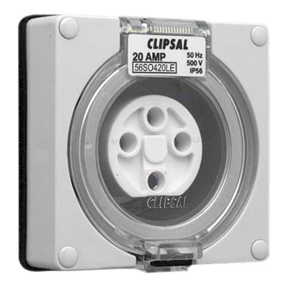 Picture of Socket Outlet, Clipsal - 56 Series, Surface 4 PIN Round 20A Less Enclosure