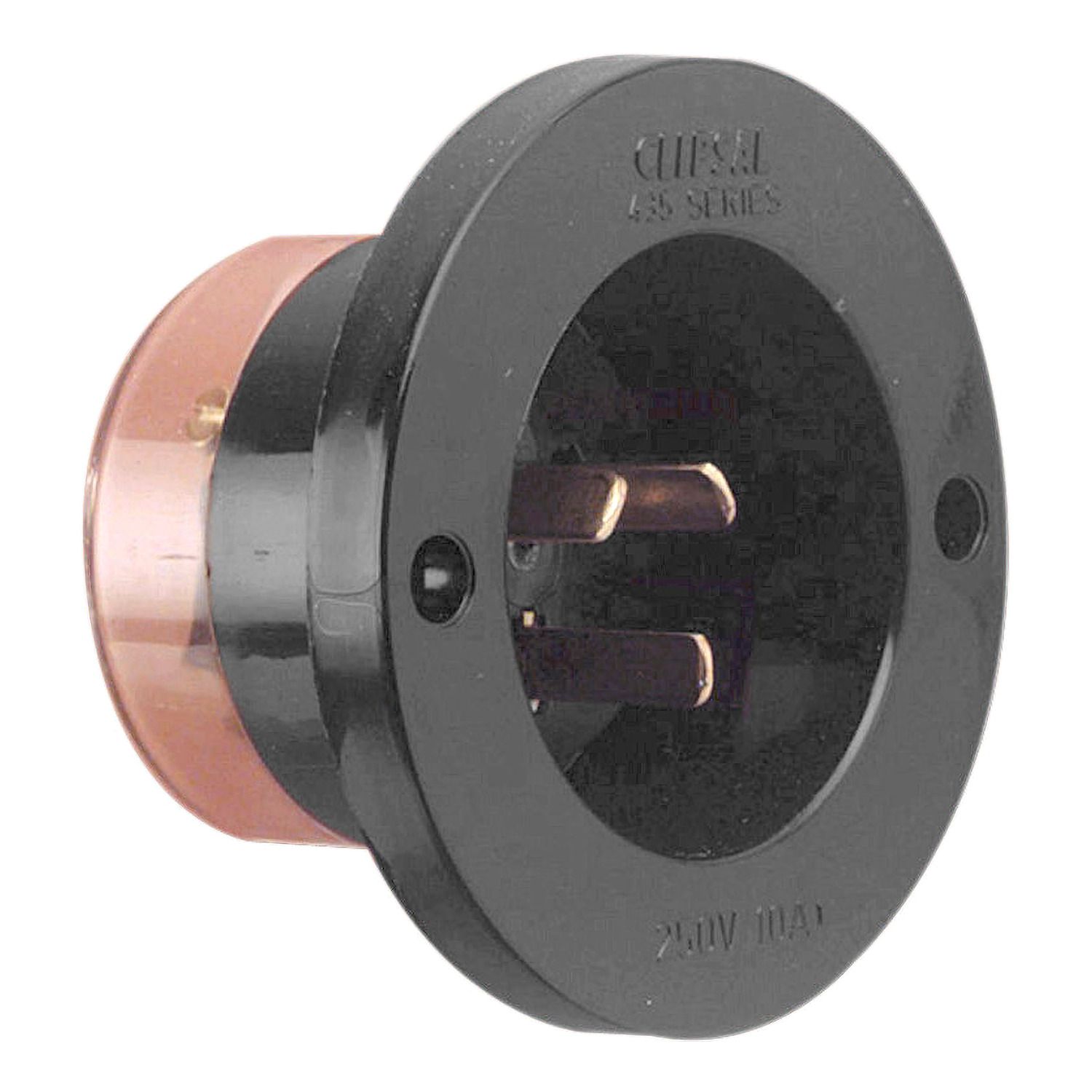 Picture of Socket Inlet, Standard Series, 3 PIN, 10A, 250V, Back Terminal Cover