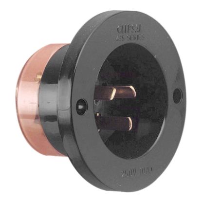 Picture of Socket Inlet, Standard Series, 3 PIN, 10A, 250V, Back Terminal Cover