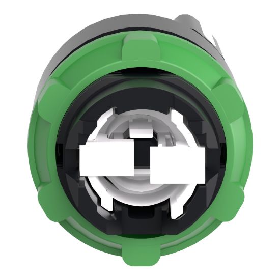 Picture of Head for selector switch, Harmony XB5, plastic, black, 22mm, 2 positions, spring return from right to left