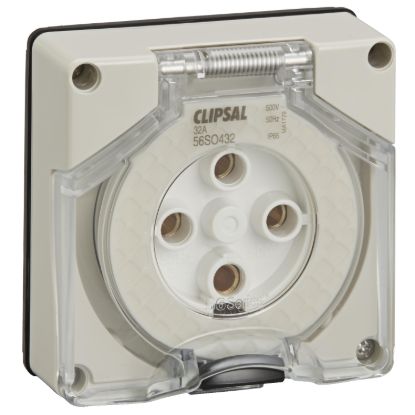 Picture of Socket Outlet, Clipsal - 56 Series, Surface 4 PIN Round 32A Less Enclosure