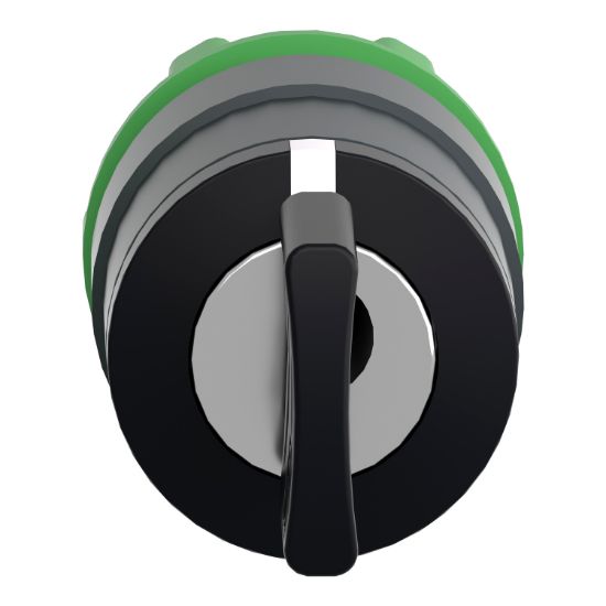 Picture of Head for key switch selector, Harmony XB5, plastic, black, 22mm, key 455, 3 positions, stay put