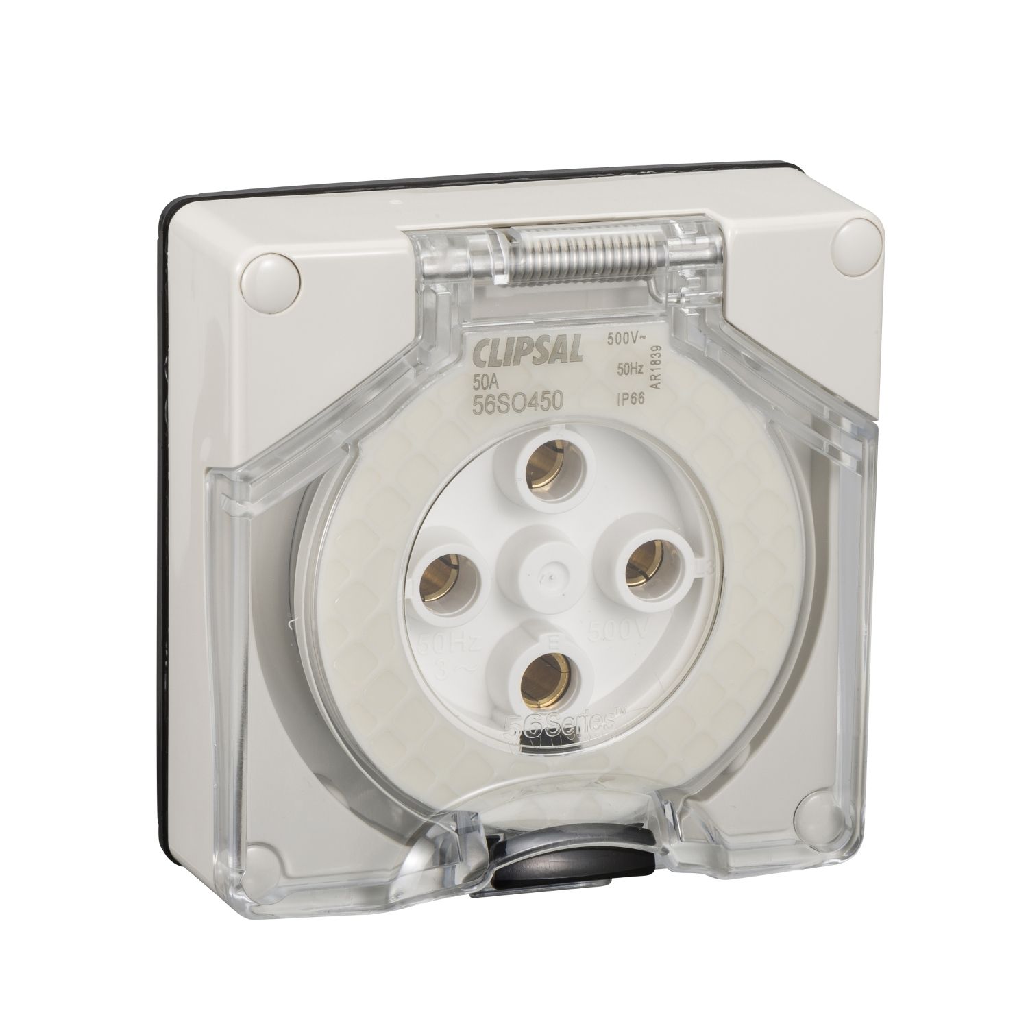 Picture of Socket Outlet, Clipsal - 56 Series, Surface 4 PIN Round 50A Less Enclosure