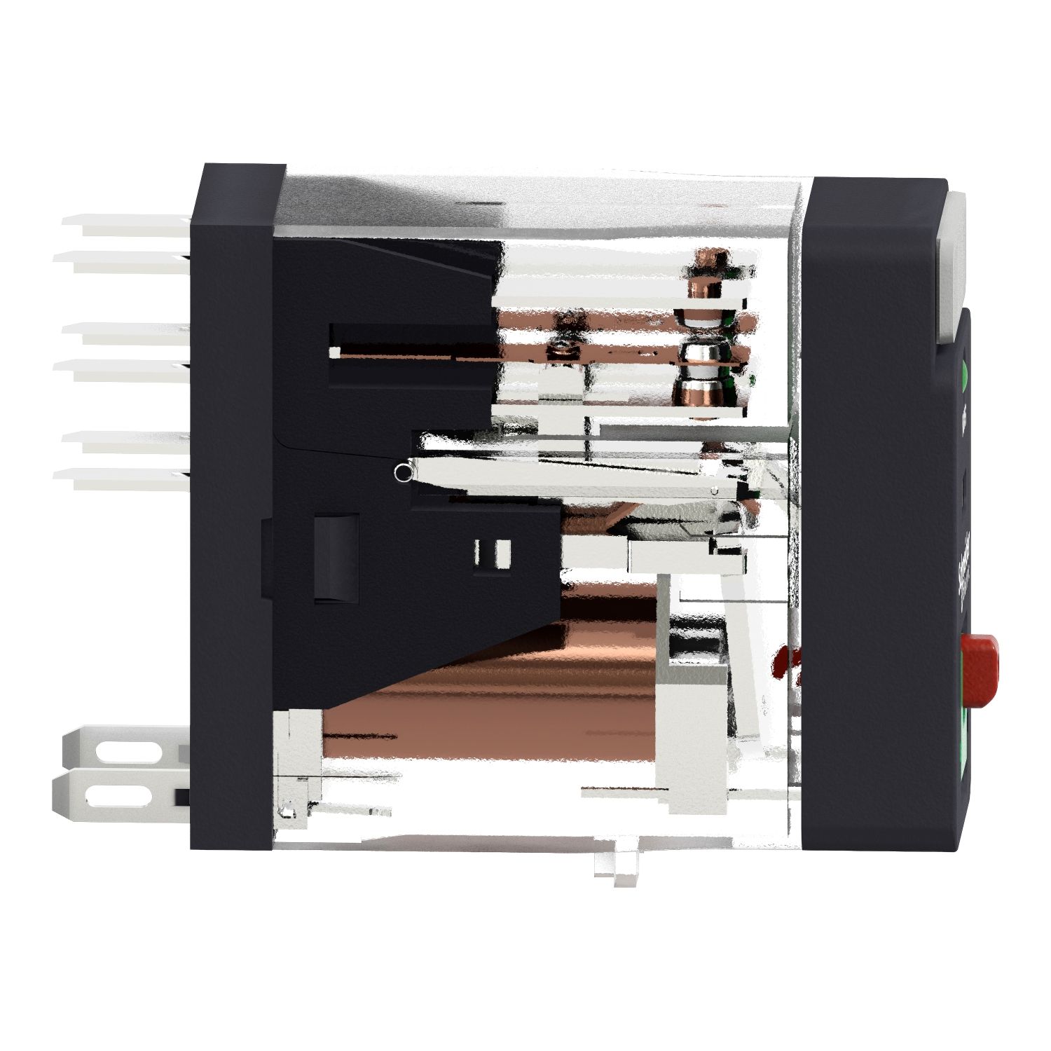 Picture of Interface plug in relay, Harmony Electromechanical Relays, 5A, 2CO, with LED, lockable test button, 48V AC
