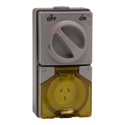 Picture of Switched Socket Outlet, Clipsal - 56 Series, 250V, 10A, 3 Flat Pin
