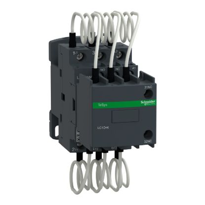 Picture of Capacitor contactor, Tesys Deca, 25kVAR at 400/415V 50Hz, 220V AC 50/60Hz coil, screw clamp terminals