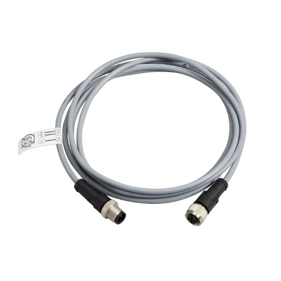 Picture of Jumper cable XZ, male straight M12 3 pin, female straight M12 3 pin, PVC 2 m