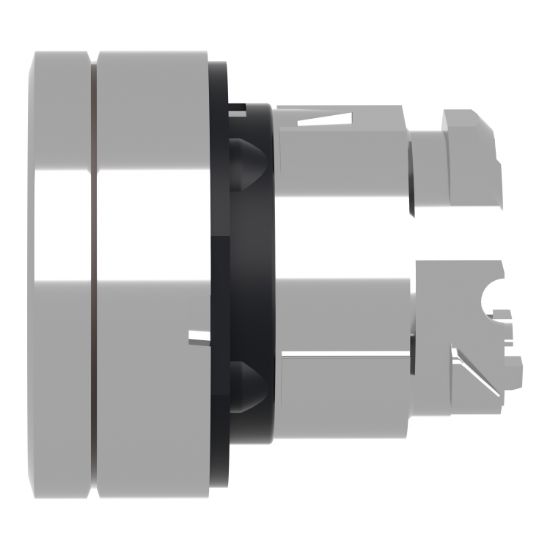 Picture of Head for illuminated push button, Harmony XB4, metal, white flush, 22mm, universal LED, push push, unmarked