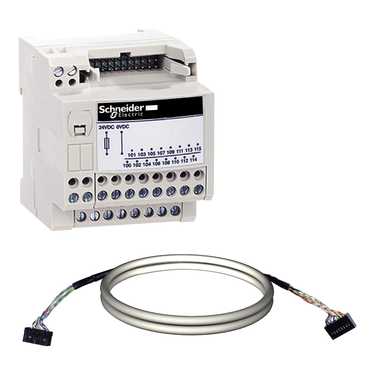 Picture of passive connection sub-base ABE7 - 16 inputs or outputs - Micro/Premium cable 2m
