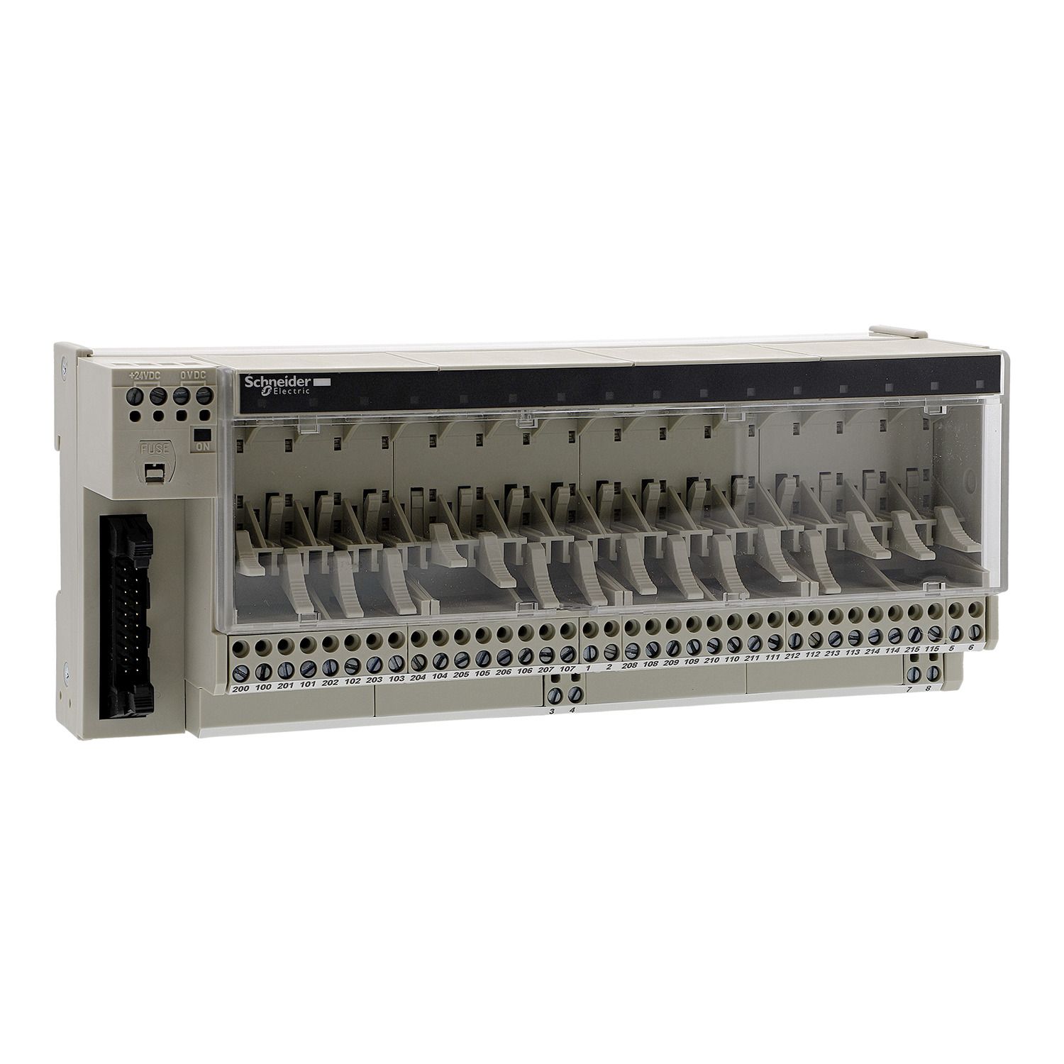 Picture of sub-base for plug-in relay ABE7 - 16 channels - relay 10 mm