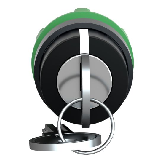 Picture of Key switch selector head, Harmony XB5, plastic, black, Ø22, key 455, 3 positions, stay put