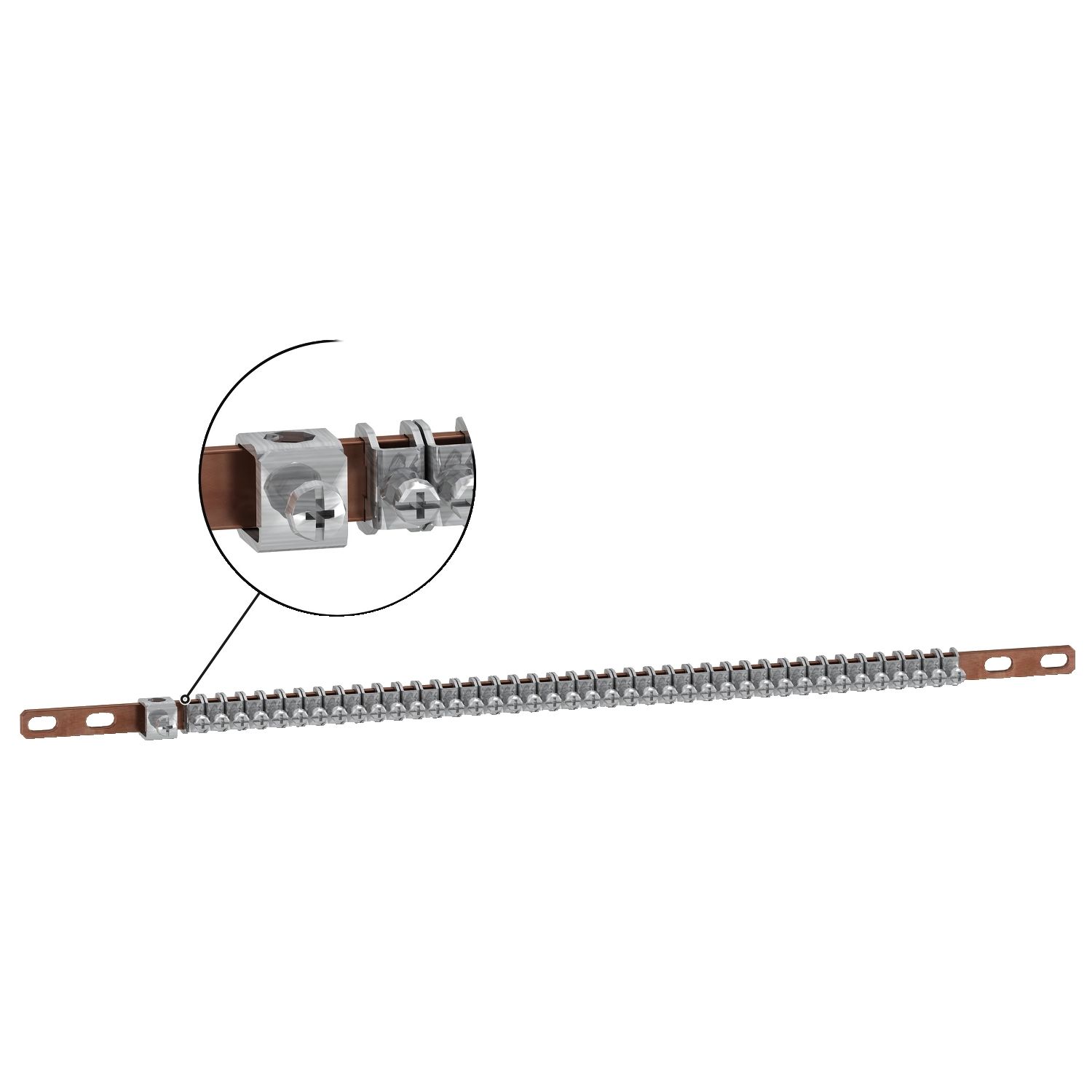 Picture of Prisma iPM L & M - earth or neutral bar - copper - 24 modules 18 mm