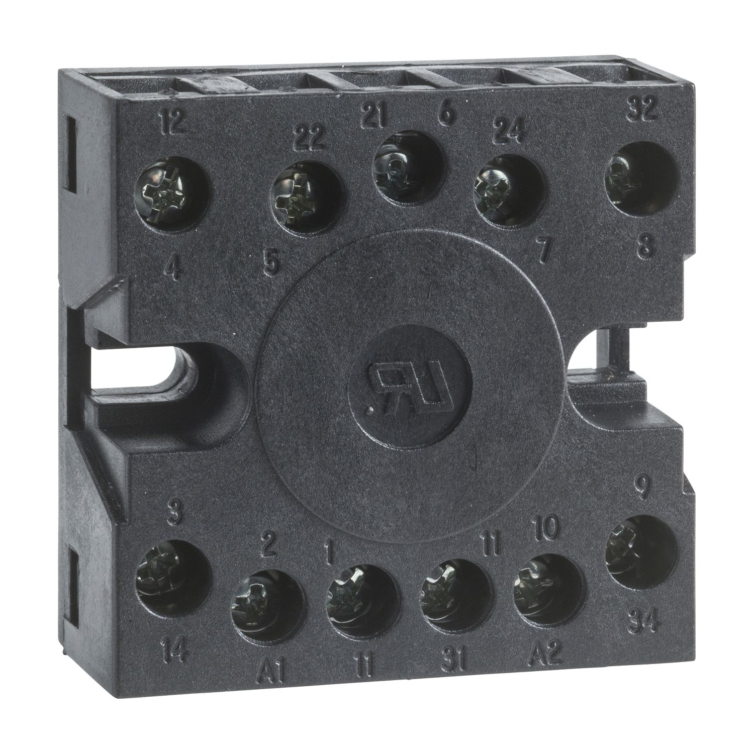Picture of socket, Harmony Timer Relays, for RE48 relays, screw terminals connections on rear face, 11 pins, IP 20