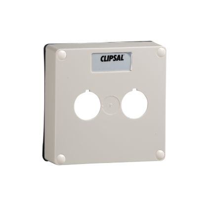 Picture of Lid, Clipsal - 56 Series, 1 Gang with 2 X 22mm Diameter Apertures. Made of Plastic & Includes Gasket