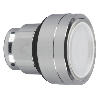 Picture of white flush illuminated pushbutton head Ø22 push-push for integral LED
