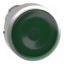 Picture of Head for illuminated push button, Harmony XB4, metal, green flush, 22mm, universal LED, push push, unmarked