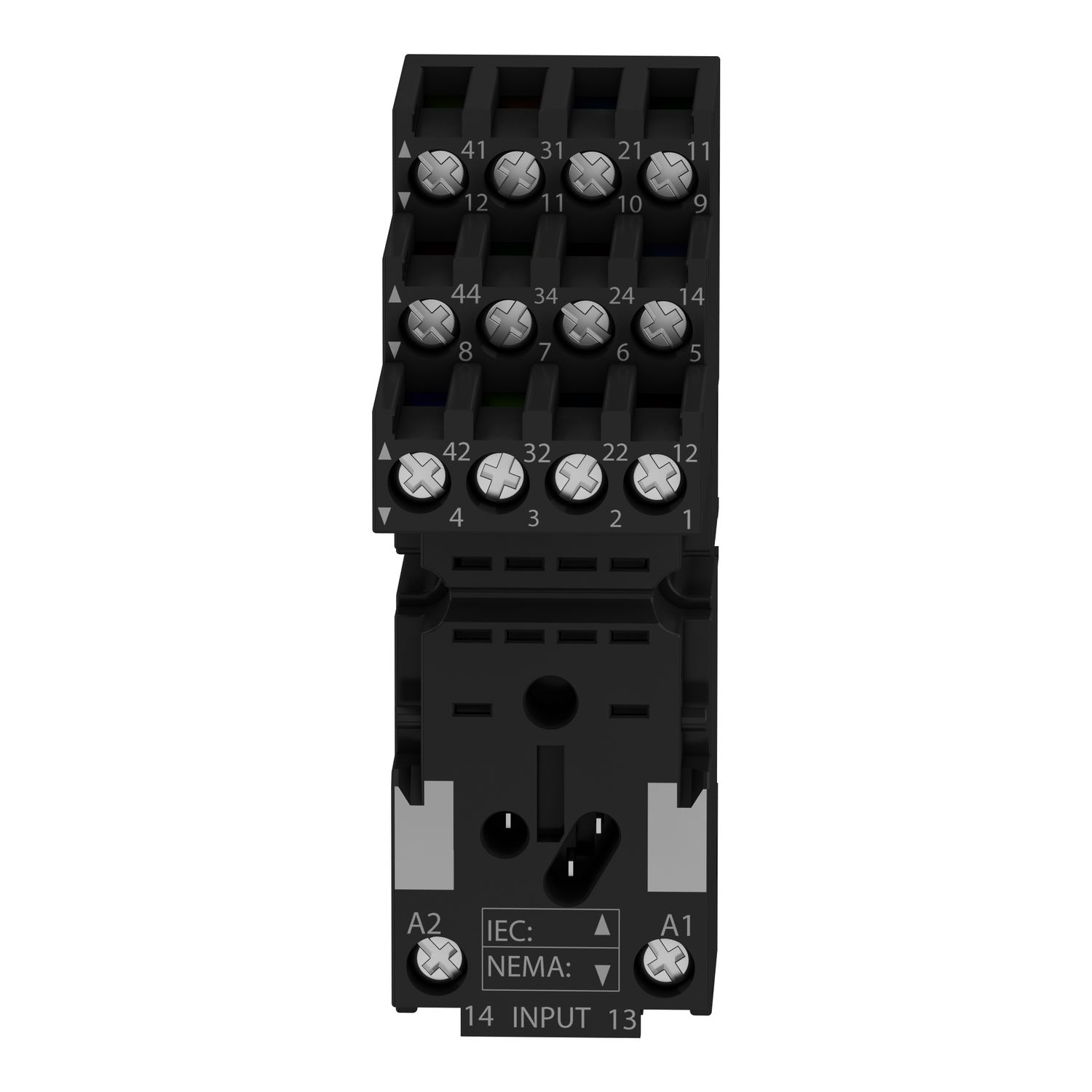 Picture of Socket for RXM2 RXM4 relays, Harmony Timer Relays, screw connectors, separate contact