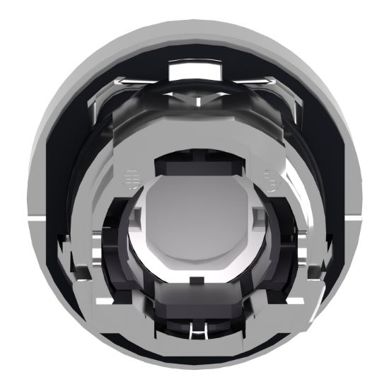 Picture of Head for illuminated push button, Harmony XB4, metal, white projecting, 22mm, push push, universal LED, unmarked