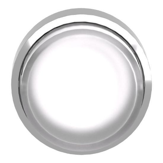 Picture of Head for illuminated push button, Harmony XB4, metal, white projecting, 22mm, push push, universal LED, unmarked