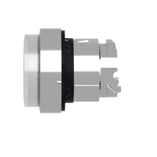 Picture of Head for illuminated push button, Harmony XB4, metal, white projecting, 22mm, push push, universal LED, unmarked