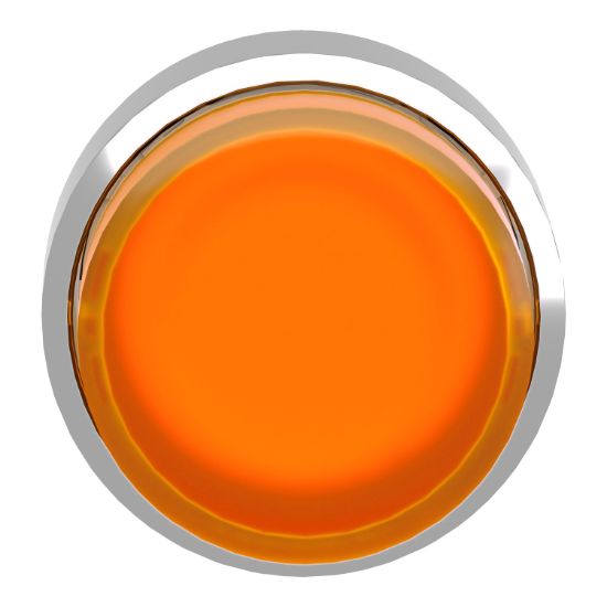 Picture of Head for illuminated push button, Harmony XB4, metal, orange projecting, 22mm, push push, universal LED, unmarked