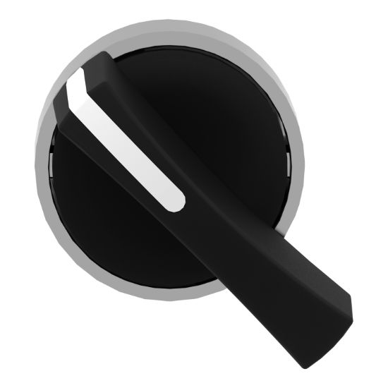 Picture of Head for selector switch, Harmony XB4, metal, black, 22mm, long handle, 2 positions, stay put