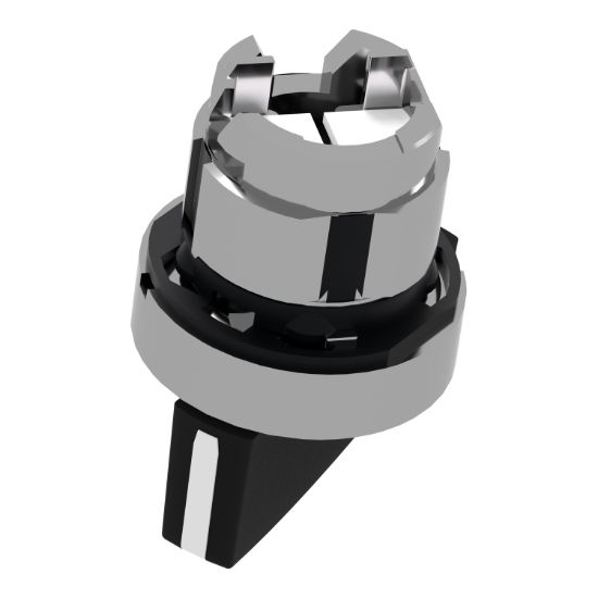 Picture of Head for selector switch, Harmony XB4, metal, black, 22mm, long handle, 2 positions, stay put