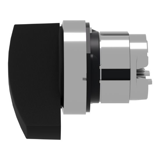 Picture of Head for selector switch, Harmony XB4, metal, black, 22mm, long handle, 2 positions, stay put
