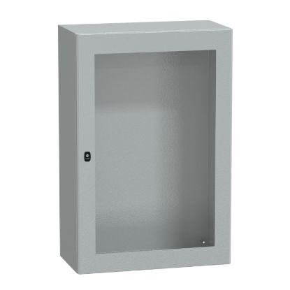 Picture of Wall mounted steel enclosure, PanelSeT S3D, transparent door, without mounting plate, 1200x800x400mm, IP66, IK08