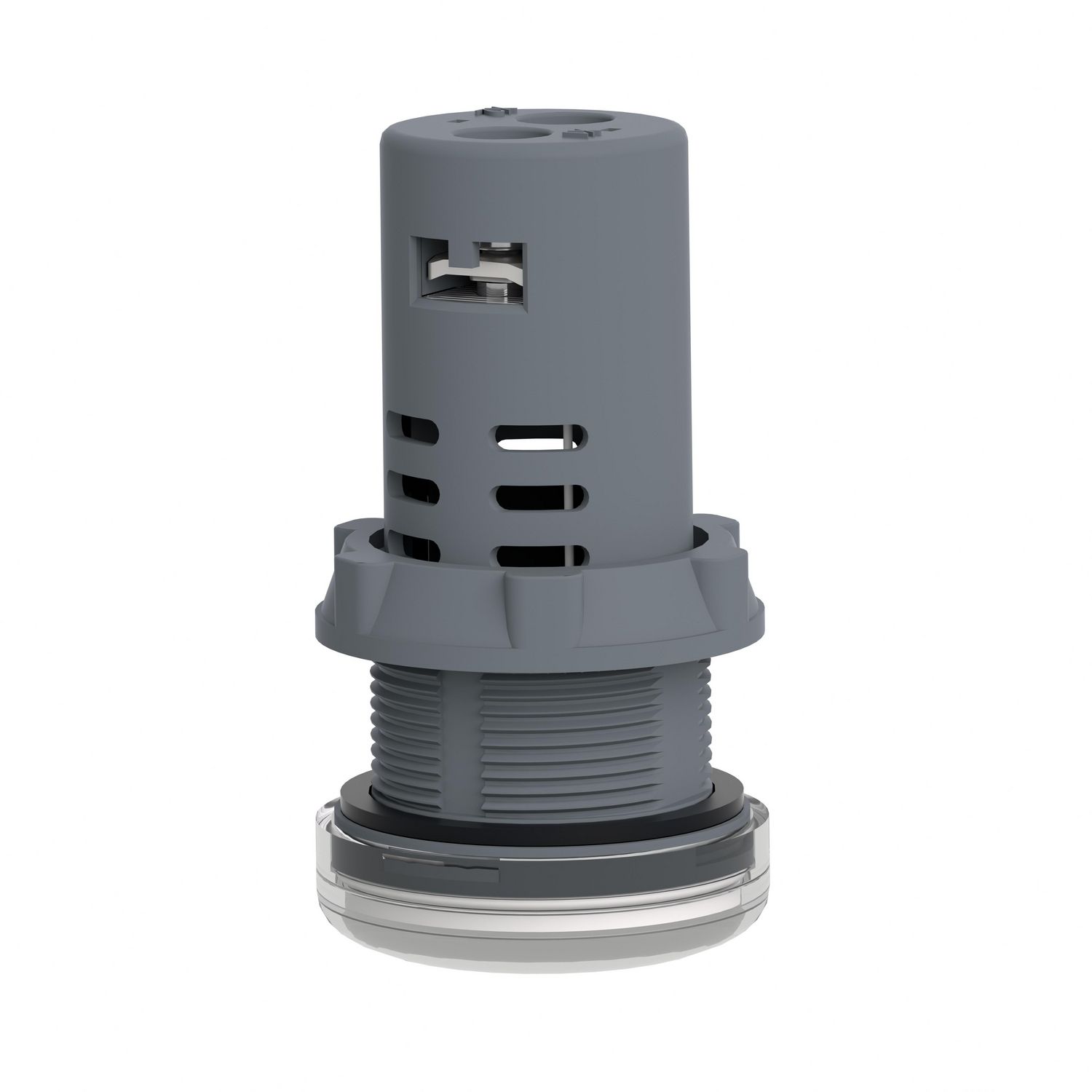 Picture of Monolithic pilot light, Easy Harmony XA2, plastic, white, 22mm, integral LED, screw clamp terminals, 24V AC DC