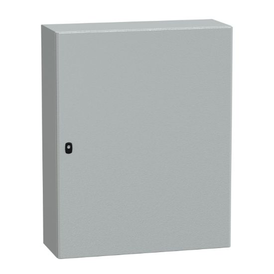 Picture of Wall mounted steel enclosure, Spacial S3D, plain door, with mounting plate, 1000x800x300mm, IP66, IK10