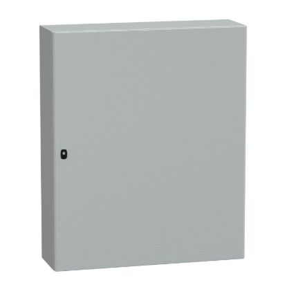 Picture of Wall mounted steel enclosure, Spacial S3D, plain door, with mounting plate, 1200x1000x300mm, IP66, IK10