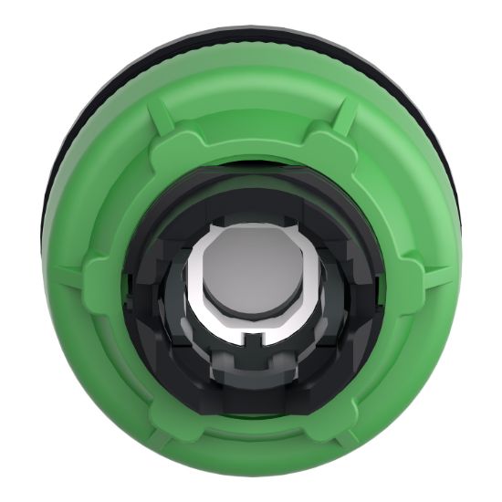 Picture of Head for pilot light, Harmony XB5, antimicrobial, plastic, yellow, 30mm, universal LED, plain lens