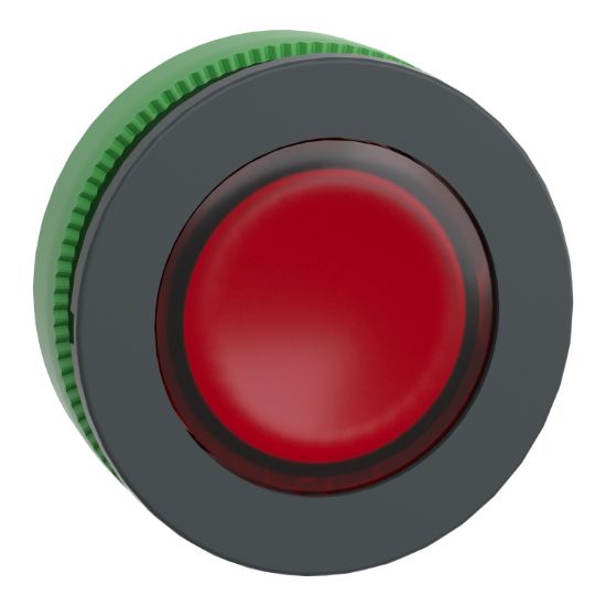 Picture of Head for illuminated push button, Harmony XB5, antimicrobial, plastic, red, 30mm, universal LED, plain lens