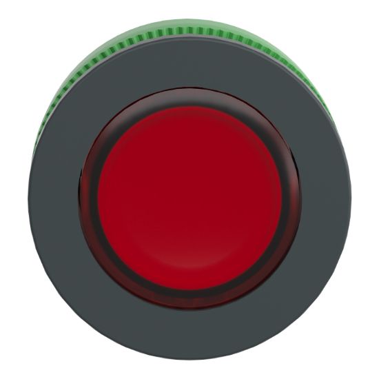 Picture of Head for illuminated push button, Harmony XB5, antimicrobial, plastic, red, 30mm, universal LED, plain lens