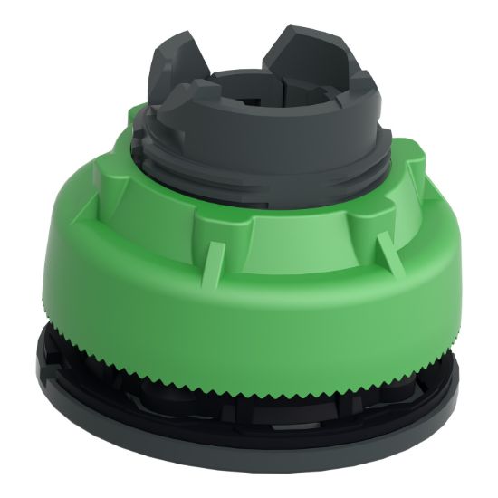 Picture of Head for illuminated push button, Harmony XB5, antimicrobial, plastic, blue, 30mm, universal LED, plain lens