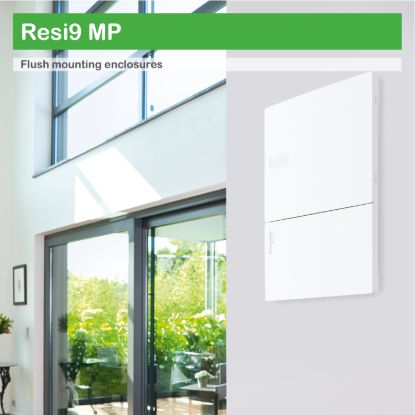 Picture of Enclosure, Resi9 MP, flush mounting, 1 row of 6 modules, IP40, translucid door, 1 earth terminal block
