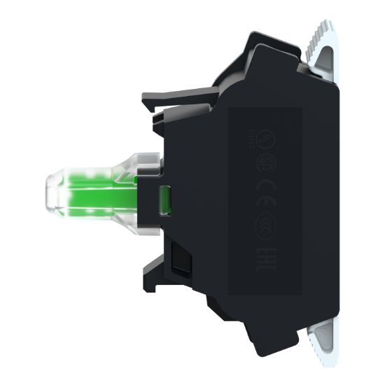 Picture of Light block for head 22mm, green, Harmony XB4, integral LED, spring clamp terminal, 24V AC DC