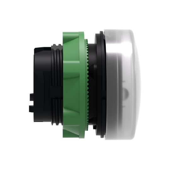 Picture of Head for Pilot light, Harmony XB5, plastic, white, 22mm, universal LED, plain lens