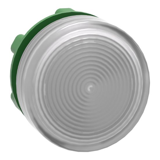 Picture of Head for pilot head, Harmony XB5, plastic, white, 22mm, plain lens, BA9s base fitting