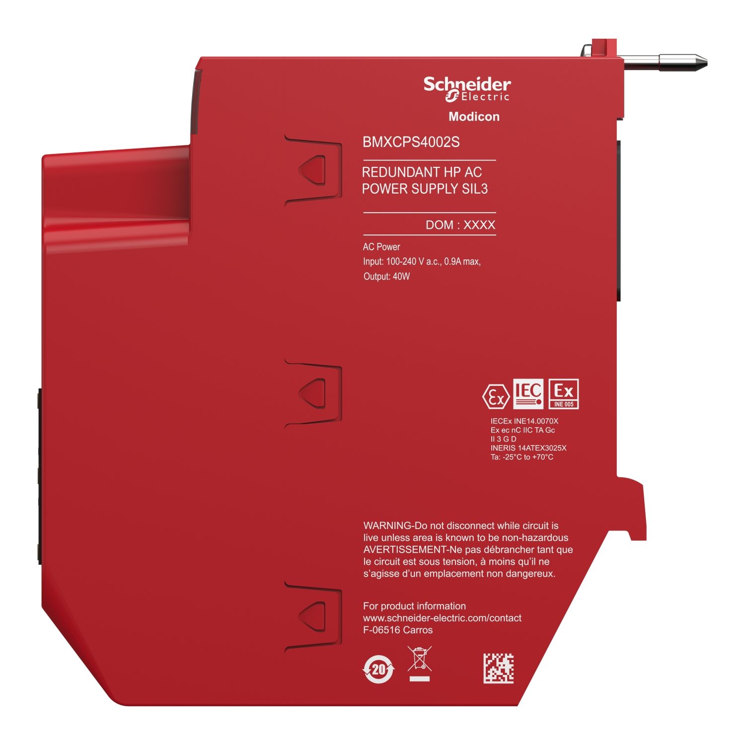Picture of redundant power supply module, Modicon X80, 100 to 240V AC, safety