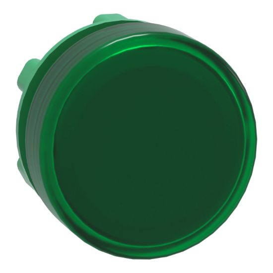 Picture of Head for Pilot light, Harmony XB5, plastic, green, 22mm, universal LED, plain lens