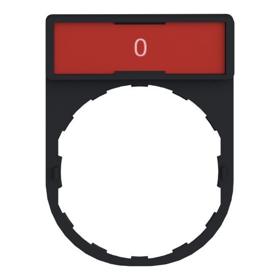Picture of Legend holder 30 x 40 mm, plastic, with red legend 8 x 27 mm, marked O