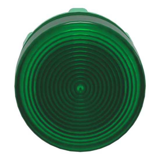 Picture of Head for pilot light, Harmony XB5, green, 22mm, with grooved lens, universal LED