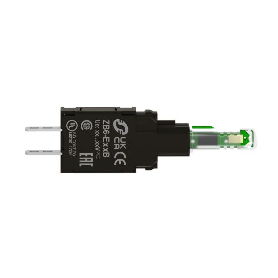 Picture of Complete body for pilot lights, Harmony XB6, green light block with body fixing collar with integral LED 12...24V