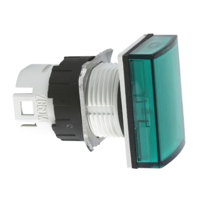 Picture of Head for pilot light, Harmony XB6, rectangular green, 16mm, integral LED