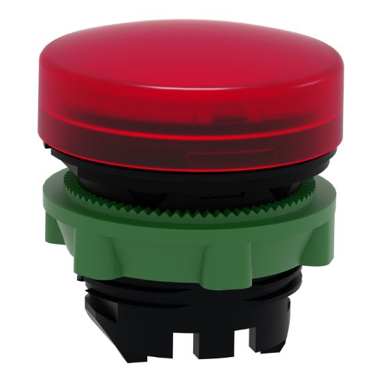 Picture of Head for Pilot light, Harmony XB5, plastic, red, 22mm, universal LED, plain lens